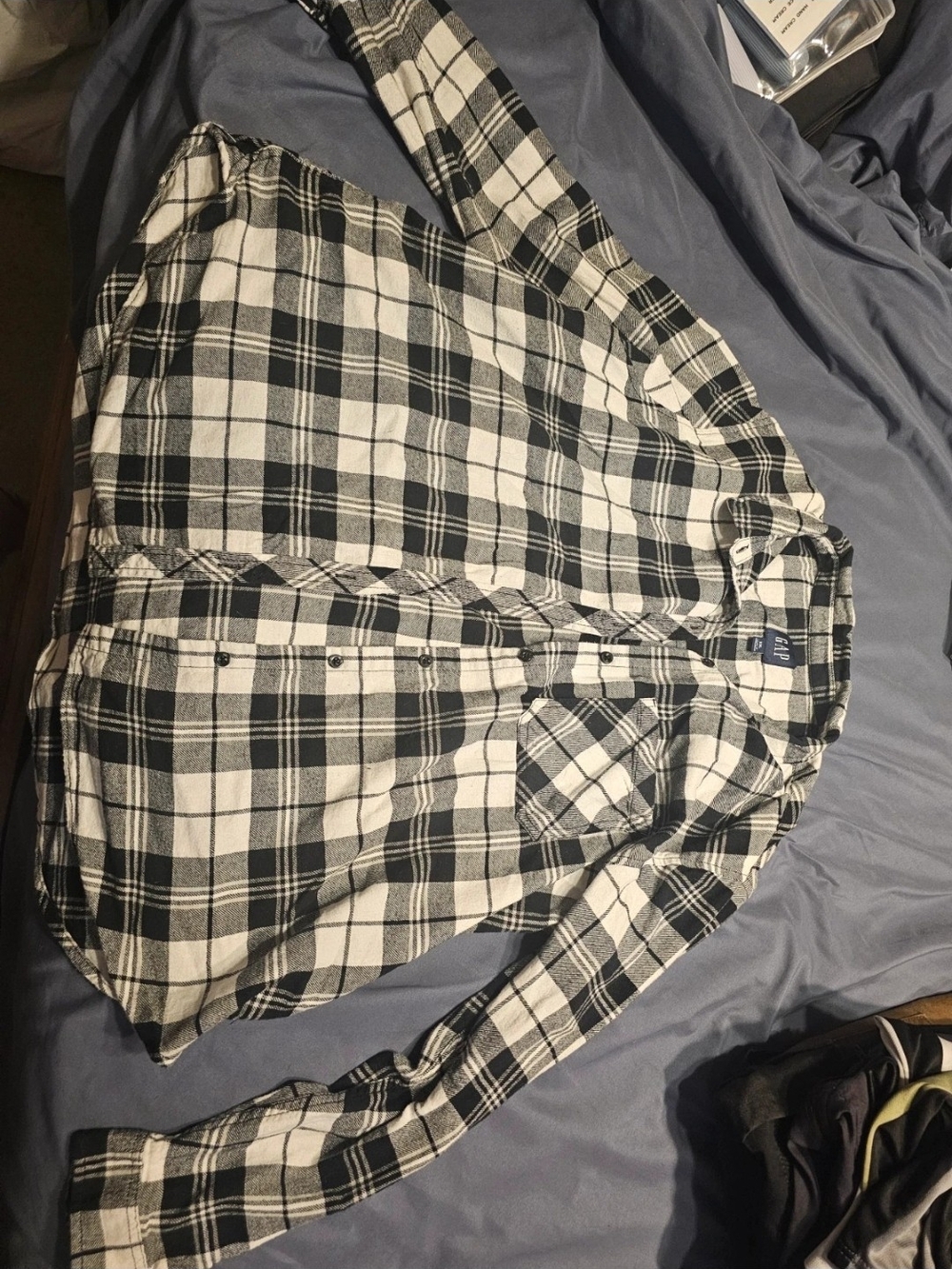 GAP Black and White Plaid Button-Down Shirt